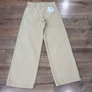 NWT Vince Haystack Wide Leg Twill Pants Beige Size 4 High Waisted